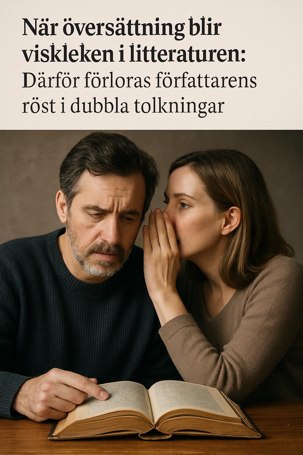 När översättning blir viskleken i litteraturen därför förloras författarens röst i dubbla tolkningar