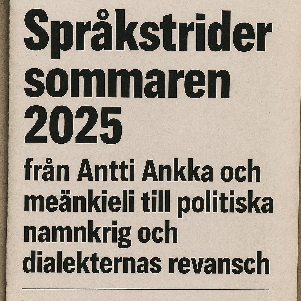 Språkstrider sommaren 2025 från Antti Ankka och meänkieli till politiska namnkrig och dialekternas revansch