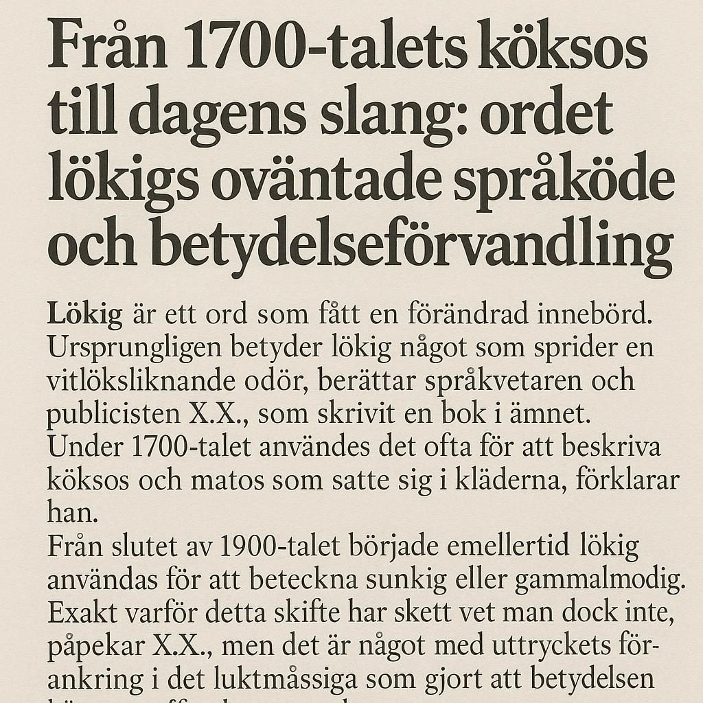 Från 1700 talets köksos till dagens slang: ordet lökigs oväntade språköde och betydelseförvandling