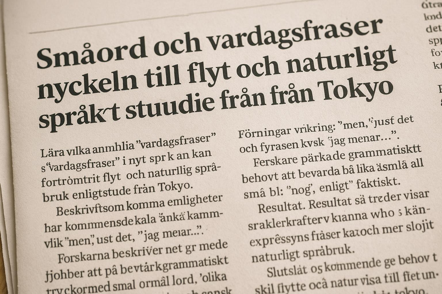 Småord och vardagsfraser nyckeln till flyt och naturligt språkbruk enligt studie från Tokyo